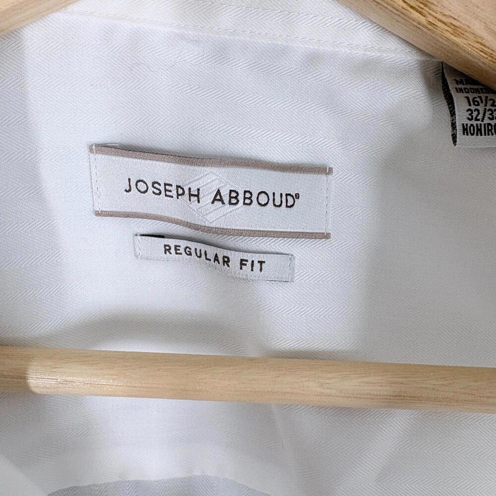Joseph Abboud Shirt Men 32/33 White Button Up Collared Long Sleeve Pockets - Picture 5 of 7